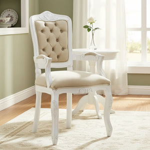 Cadeira Luis XV II Entalhada com Braço Branca com Aveludado Cinza + Cores