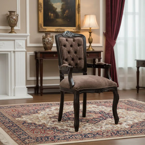 Cadeira Luis XV II Entalhada com Braço Capuccino e Marrom + Cores