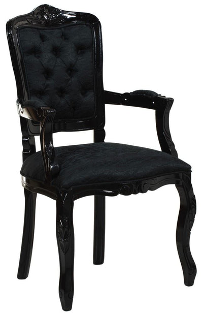 Cadeira Luis XV II Entalhada com Braço - Preta + Cores