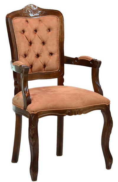 Cadeira Luis XV II Entalhada com Braço - Capuccino e Caramelo + Cores