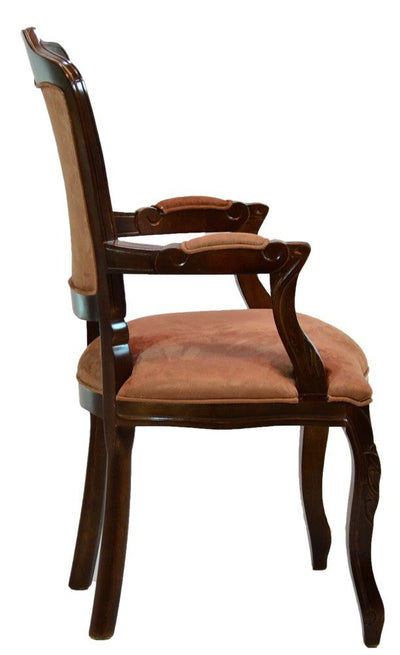 Cadeira Luis XV II Entalhada com Braço - Capuccino e Caramelo + Cores