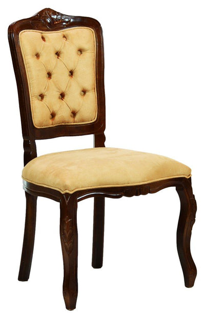 Cadeira Luis XV II Entalhada sem Braço - Capuccino e Creme Amarelado + Cores