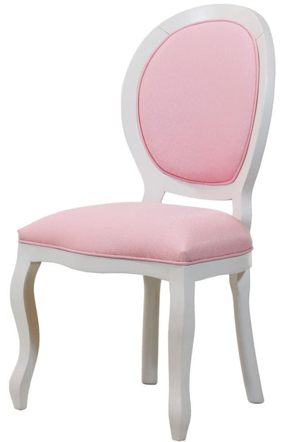 Cadeira Medalhão III Lisa - Branca com Texturizado Rosa + Cores