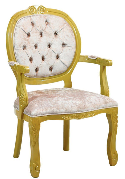 Poltrona Medalhão II Entalhada - Dourado e Cinza Brilhante + Cores