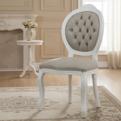 Cadeira Medalhão IV Entalhada - Branca e Veludo Amassado Verde Claro + Cores