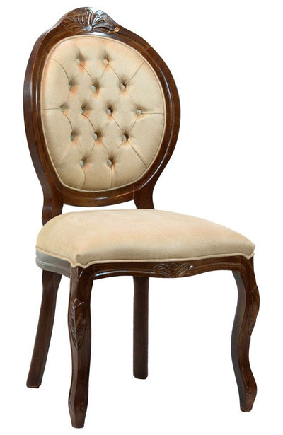 Cadeira Medalhão IV Entalhada - Capuccino e Creme Texturizado + Cores
