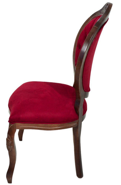 Cadeira Medalhão IV Entalhada - Capuccino e Vermelho Escuro + Cores