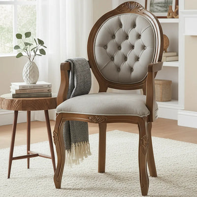 Cadeira Medalhão IV Entalhada com Braço Imbuia + Cores