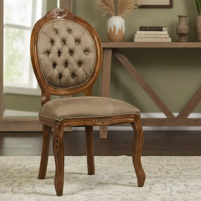 Cadeira Medalhão IV Entalhada - Imbuia e Marrom Esverdeado + Cores