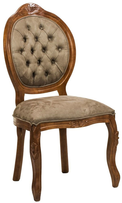 Cadeira Medalhão IV Entalhada - Imbuia e Marrom Esverdeado + Cores