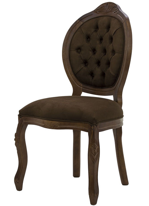 Cadeira Medalhão IV Entalhada Imbuia e Marrom Escuro + Cores