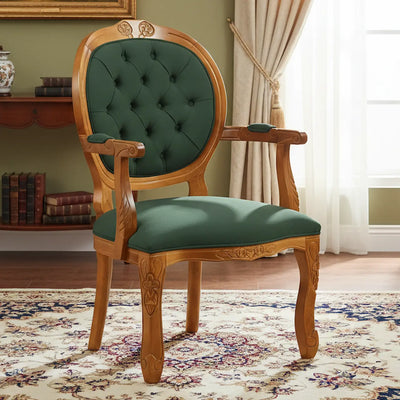 Poltrona Medalhão II Entalhada - Mel e Verde + Cores