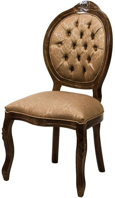 Cadeira Medalhão IV Entalhada - Capuccino e Arabesco Marrom + Cores