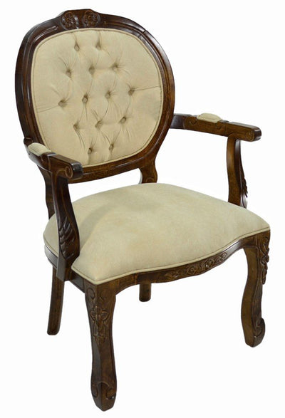 Poltrona Medalhão II Entalhada - Capuccino e Bege Texturizado + Cores