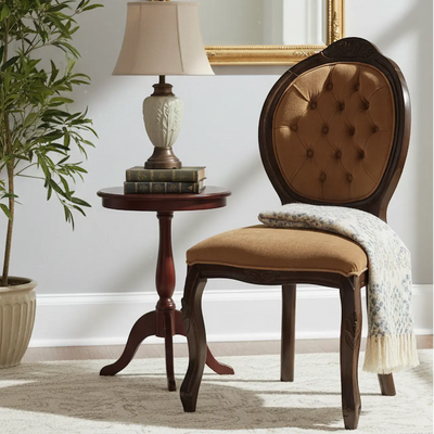 Cadeira Medalhão IV Entalhada - Capuccino e Aveludado Marrom Chocolate + Cores