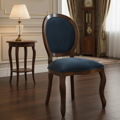 Cadeira Medalhão III Lisa - Capuccino com Azul Petróleo + Cores