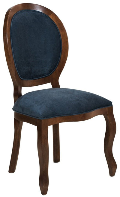 Cadeira Medalhão III Lisa - Capuccino com Azul Petróleo + Cores