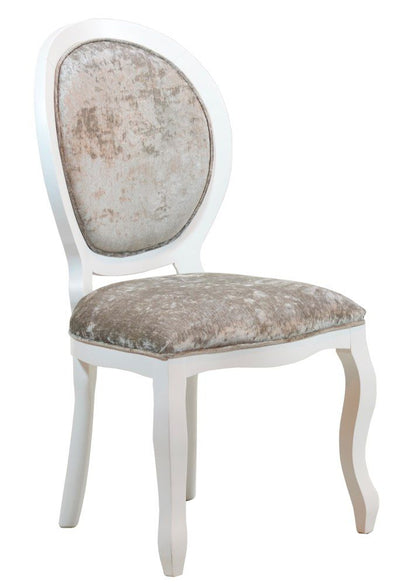 Cadeira Medalhão III Lisa - Branca com Brilhante Cinza + Cores