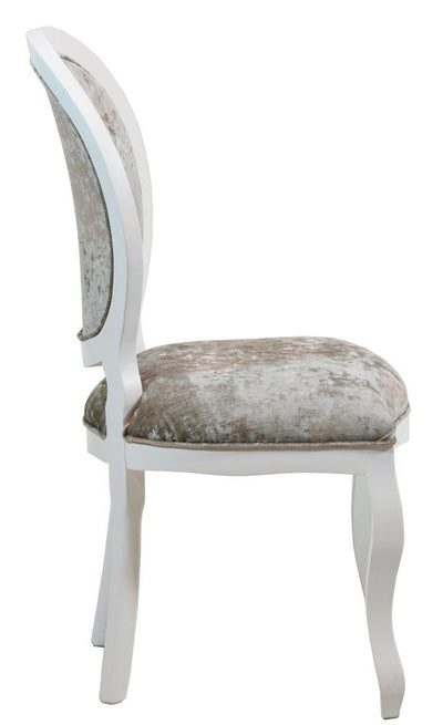 Cadeira Medalhão III Lisa - Branca com Brilhante Cinza + Cores