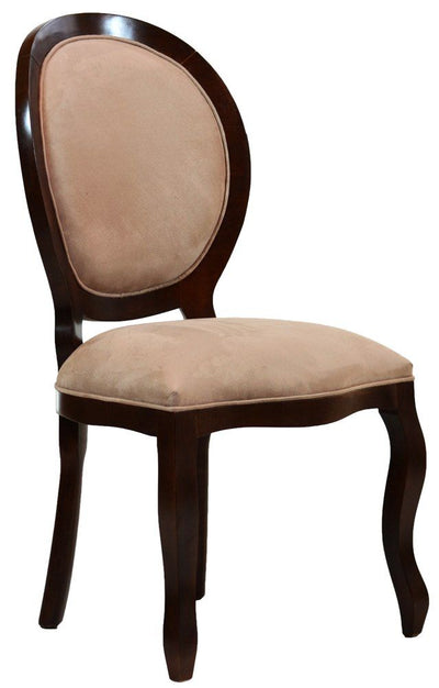 Cadeira Medalhão III Lisa - Capuccino e Suede Marrom + Cores