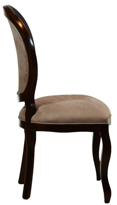 Cadeira Medalhão III Lisa - Capuccino e Suede Marrom + Cores