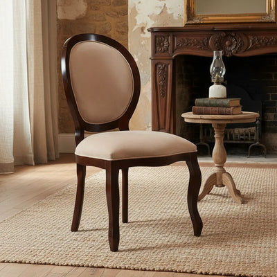 Cadeira Medalhão III Lisa - Capuccino e Suede Marrom + Cores