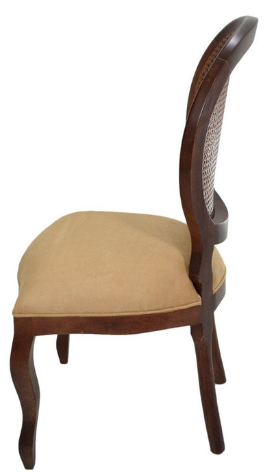 Cadeira Medalhão III Lisa com Encosto em Tela - Imbuia e Caramelo + Cores