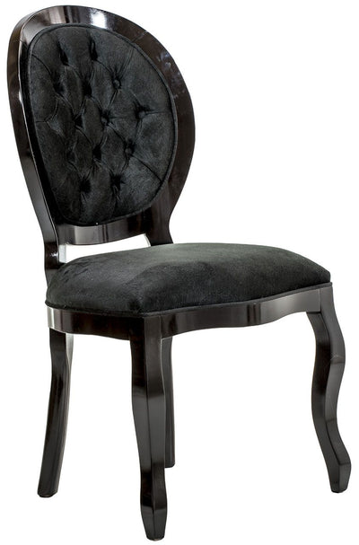 Cadeira Medalhão III Lisa com Capitonê - Preta + Cores