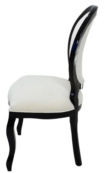 Cadeira Medalhão III Lisa - Preta e Aveludado Creme + Cores