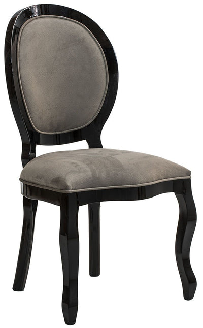 Cadeira Medalhão III Lisa sem Braço - Preta e Cinza Chumbo + Cores