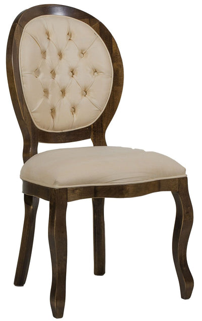 Cadeira Medalhão III Lisa com Capitonê - Capuccino e Creme + Cores