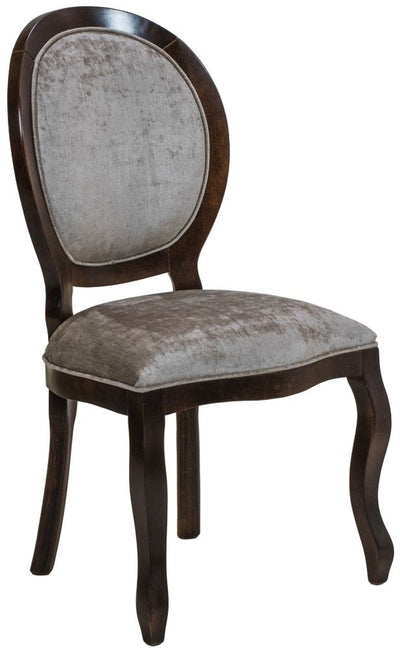 Cadeira Medalhão III Lisa sem Braço - Capuccino e Cinza Brilhante + Cores