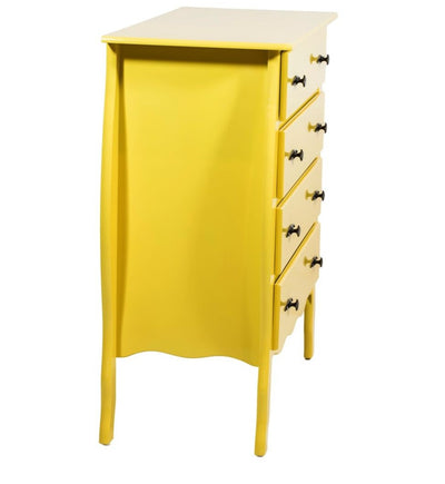 Cômoda 4 Gavetas Frente Reta - Amarela + Cores