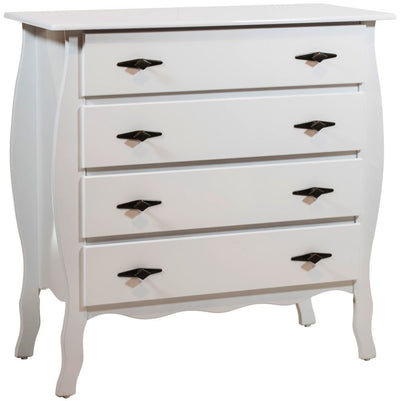 Cômoda 4 Gavetas Frente Reta - Branca + Cores