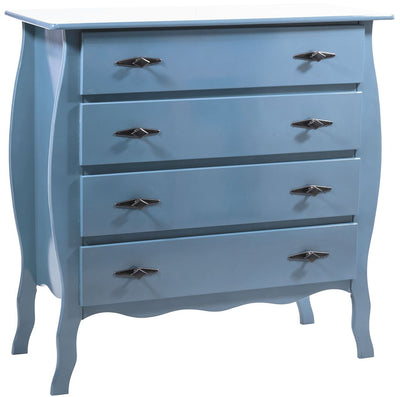 Cômoda 4 Gavetas Frente Reta - Azul Grafite + Cores