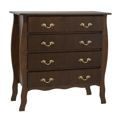 Cômoda 4 Gavetas Frente Reta Capuccino com Puxadores Dourados + Cores