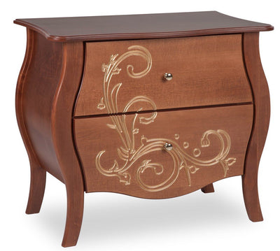 Cômoda Bombê Floratta Verniz Imbuia - 2 Gavetas + Cores