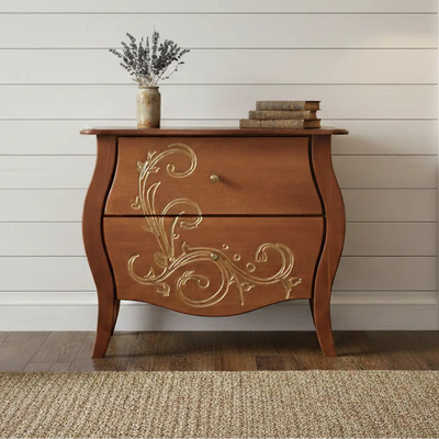 Cômoda Bombê Floratta Verniz Imbuia - 2 Gavetas + Cores