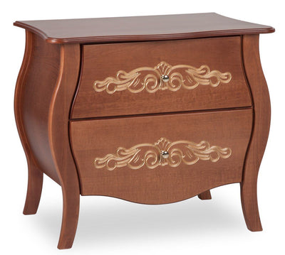 Cômoda Bombê Arabesco Verniz Imbuia - 2 Gavetas + Cores