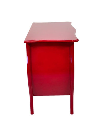 Cômoda Bombê Frente Reta Vermelha 2 Gavetas + Cores