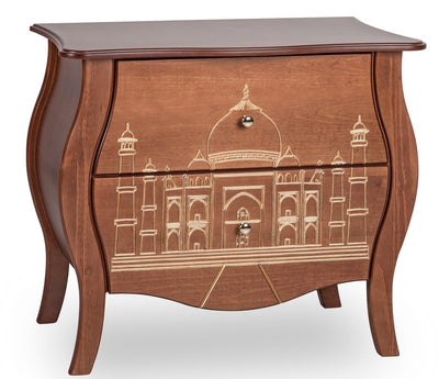 Cômoda Bombê Palácio Verniz Imbuia - 2 Gavetas + Cores