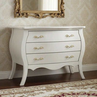 Cômoda Bombê 3 Gavetas com Puxador Dourado Branca + Cores