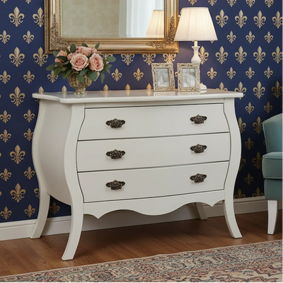 Cômoda Bombê 3 Gavetas com Puxador Colonial + Cores