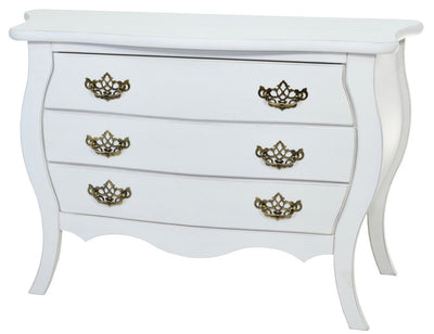 Cômoda Bombê 3 Gavetas Branco Provençal + Cores