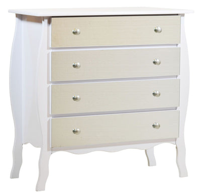 Cômoda 4 Gavetas com Espelho - Branca + Cores