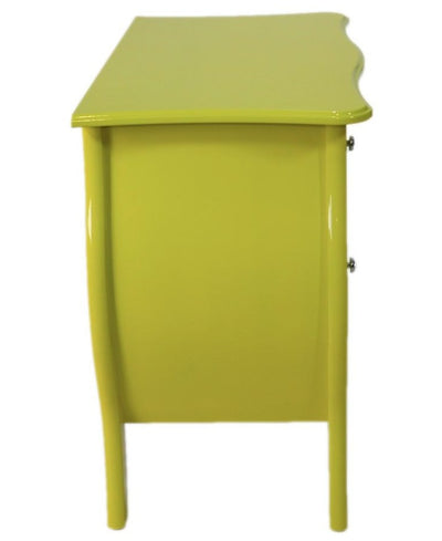 Cômoda Bombê Frente Reta - Amarela 2 Gavetas + Cores