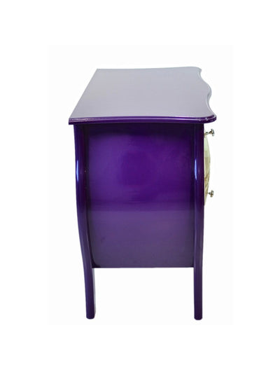 Cômoda Bombê Frente Abaulada - Dourada e Berijela 2 Gavetas + Cores