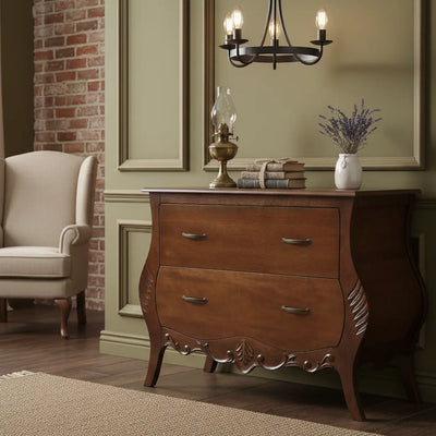 Cômoda Bombê Entalhada Imperatriz 2 Gavetas Imbuia + Cores