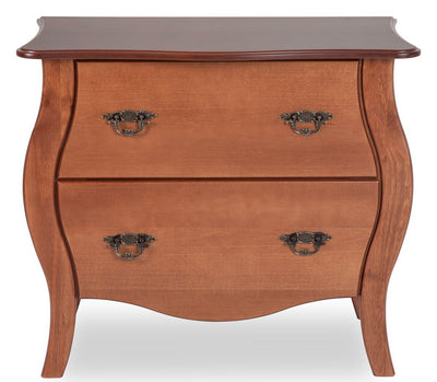 Cômoda Bombê Frente Reta Verniz Imbuia - 2 Gavetas + Cores