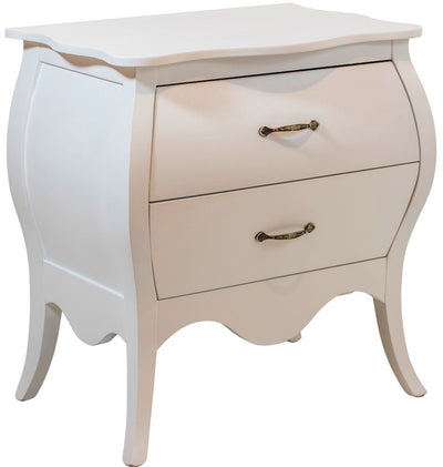 Cômoda Bombê Clássica Média 2 Gavetas Branca + Cores